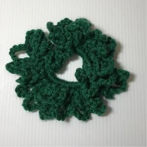 NWT Green Handmade Crocheted Hair Scrunchie